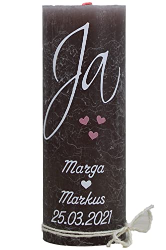 Christ-Kerzen Hochzeitskerze Marga und Markus mit Namen und Datum, individuell, handverziert 1232 von Christ-Kerzen