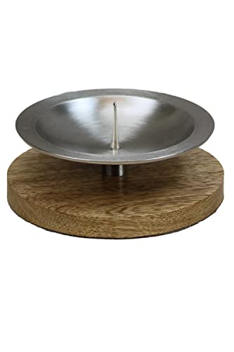 Christ-Kerzen Kerzenteller Malve Silber/Holz 1540 von Christ-Kerzen