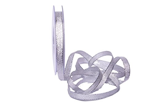 Christa-Bänder Brokatbändchen Silber 10mm ohne Draht von Christa-Bänder