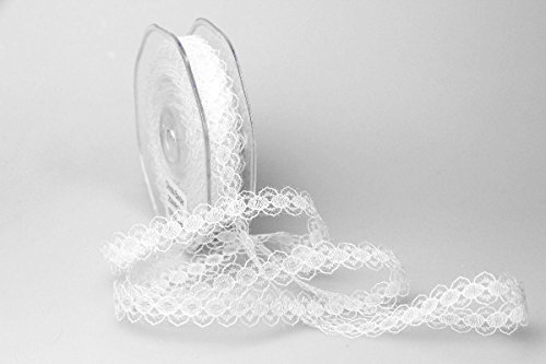 Christa-Bänder Dekoband Spitze 15mm weiß ohne Draht von Christa-Bänder