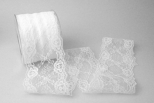 Christa-Bänder Dekoband Spitze 70mm wollweiß ohne Draht von Christa-Bänder