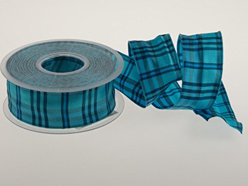 Christa-Bänder Karoband Schottenkaro Türkis mit Draht 40mm Christa-Bänder Karoband Schottenkaro Türkis mit Draht 40mm von Christa-Bänder