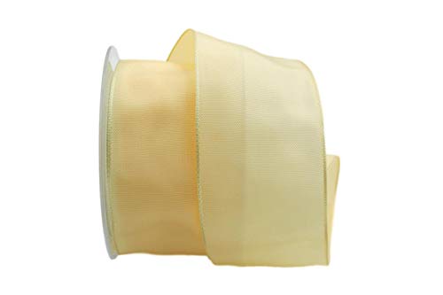 Christa-Bänder Uniband SONDERFARBE Creme dunkel 65mm mit Draht von Christa-Bänder