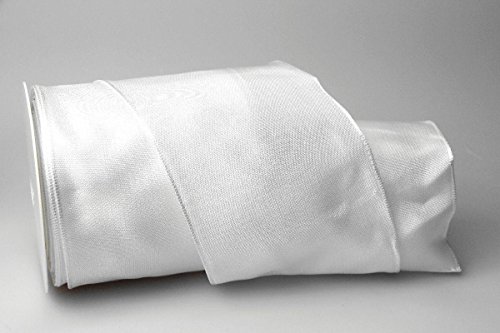 Christa-Bänder Uniband Weiß mit Draht 100mm von Christa-Bänder