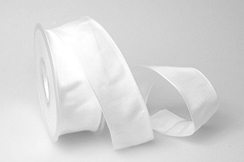 Christa-Bänder Uniband Weiß mit Draht 40mm von Christa-Bänder
