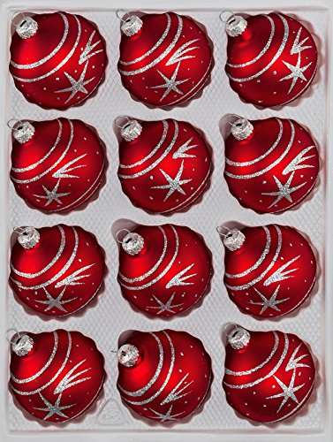 12 TLG. Glas-Weihnachtskugeln Set in Classic Rot Silber Komet- Christbaumkugeln - Weihnachtsschmuck-Christbaumschmuck 12 TLG. Glas-Weihnachtskugeln Set in Classic Rot Silber Komet- Christbaumkugeln - Weihnachtsschmuck-Christbaumschmuck von Christbaumkugeln-24.de