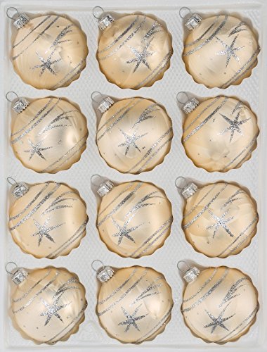 12 TLG. Glas-Weihnachtskugeln Set in Ice Champagner Silber Komet- Christbaumkugeln - Weihnachtsschmuck-Christbaumschmuck 12 TLG. Glas-Weihnachtskugeln Set in Ice Champagner Silber Komet- Christbaumkugeln - Weihnachtsschmuck-Christbaumschmuck von Christbaumkugeln-24.de