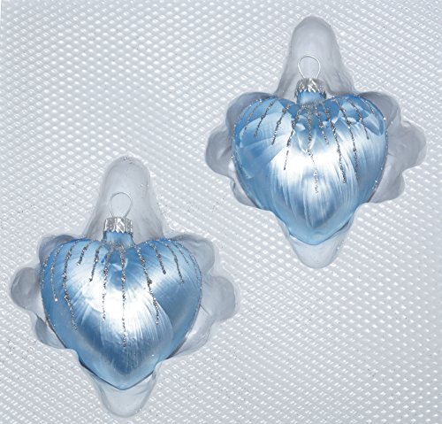 2 TLG. Glas-Herzen Set in Ice Blau Silber Regen - Christbaumkugeln - Weihnachtsschmuck-Christbaumschmuck 2 TLG. Glas-Herzen Set in Ice Blau Silber Regen - Christbaumkugeln - Weihnachtsschmuck-Christbaumschmuck von Christbaumkugeln-24.de