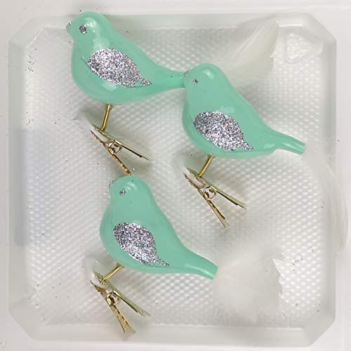 3 TLG. Glas Vogel Set in Hochglanz Modern Mint Silber - Edle Neuheit - Christbaumkugeln - Weihnachtsschmuck-Christbaumschmuck 3 TLG. Glas Vogel Set in Hochglanz Modern Mint Silber - Edle Neuheit - Christbaumkugeln - Weihnachtsschmuck-Christbaumschmuck von Christbaumkugeln-24.de