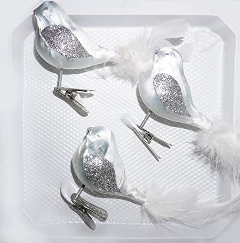 3 TLG. Glas Vogel Set in 'Ice Weiss Silber' - Christbaumkugeln - Weihnachtsschmuck-Christbaumschmuck 3 TLG. Glas Vogel Set in 'Ice Weiss Silber' - Christbaumkugeln - Weihnachtsschmuck-Christbaumschmuck von Christbaumkugeln-24.de