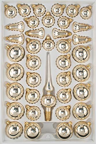 39 TLG. Glas-Weihnachtskugeln Set in 'Chrom Champagner Gold' Regen - Christbaumkugeln - Weihnachtsschmuck-Christbaumschmuck 39 TLG. Glas-Weihnachtskugeln Set in 'Chrom Champagner Gold' Regen - Christbaumkugeln - Weihnachtsschmuck-Christbaumschmuck von Christbaumkugeln-24.de