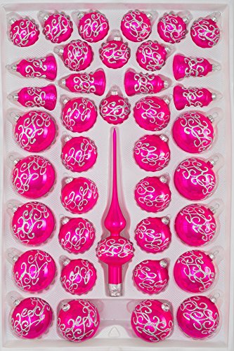 39 TLG. Glas-Weihnachtskugeln Set in Hochglanz-Pink-Silberne-Ornamente - Christbaumkugeln - Weihnachtsschmuck-Christbaumschmuck 39 TLG. Glas-Weihnachtskugeln Set in Hochglanz-Pink-Silberne-Ornamente - Christbaumkugeln - Weihnachtsschmuck-Christbaumschmuck von Christbaumkugeln-24.de