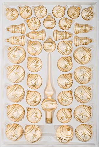 39 TLG. Glas-Weihnachtskugeln Set in Ice Champagner Gold Komet- Christbaumkugeln - Weihnachtsschmuck-Christbaumschmuck 39 TLG. Glas-Weihnachtskugeln Set in Ice Champagner Gold Komet- Christbaumkugeln - Weihnachtsschmuck-Christbaumschmuck von Christbaumkugeln-24.de
