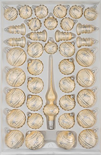 39 TLG. Glas-Weihnachtskugeln Set in Ice Champagner Silber Komet - Christbaumkugeln - Weihnachtsschmuck-Christbaumschmuck 39 TLG. Glas-Weihnachtskugeln Set in Ice Champagner Silber Komet - Christbaumkugeln - Weihnachtsschmuck-Christbaumschmuck von Christbaumkugeln-24.de