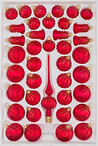 39 TLG. Glas-Weihnachtskugeln Set in Ice Rot Gold Regen- Christbaumkugeln - Weihnachtsschmuck-Christbaumschmuck 39 TLG. Glas-Weihnachtskugeln Set in Ice Rot Gold Regen- Christbaumkugeln - Weihnachtsschmuck-Christbaumschmuck von Christbaumkugeln-24.de