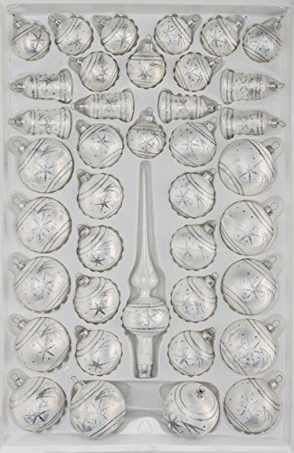 39 TLG. Glas-Weihnachtskugeln Set in Ice Weiss Silber Komet - Christbaumkugeln - Weihnachtsschmuck-Christbaumschmuck 39 TLG. Glas-Weihnachtskugeln Set in Ice Weiss Silber Komet - Christbaumkugeln - Weihnachtsschmuck-Christbaumschmuck von Christbaumkugeln-24.de