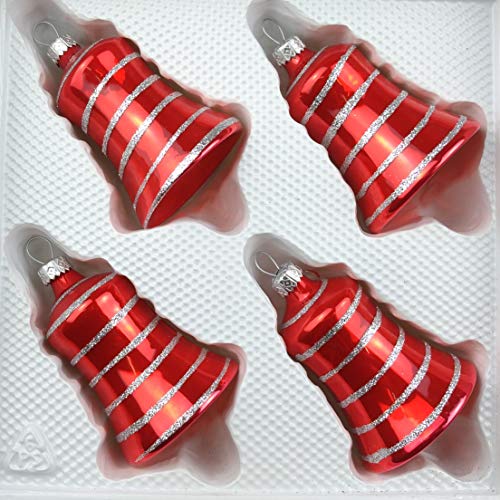 4 TLG. Glas-Glocken Set in Hochglanz Rot Candy Christbaumkugeln - Weihnachtsschmuck-Christbaumschmuck 4 TLG. Glas-Glocken Set in Hochglanz Rot Candy Christbaumkugeln - Weihnachtsschmuck-Christbaumschmuck von Christbaumkugeln-24.de