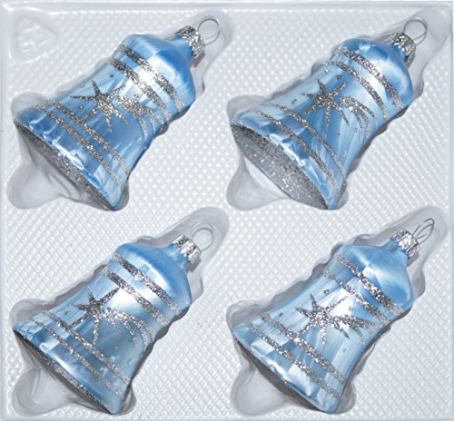 4 TLG. Glas-Glocken Set in Ice Blau Silber Komet - Christbaumkugeln - Weihnachtsschmuck-Christbaumschmuck 4 TLG. Glas-Glocken Set in Ice Blau Silber Komet - Christbaumkugeln - Weihnachtsschmuck-Christbaumschmuck von Christbaumkugeln-24.de