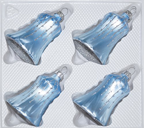 4 TLG. Glas-Glocken Set in Ice Blau Silber Regen - Christbaumkugeln - Weihnachtsschmuck-Christbaumschmuck 4 TLG. Glas-Glocken Set in Ice Blau Silber Regen - Christbaumkugeln - Weihnachtsschmuck-Christbaumschmuck von Christbaumkugeln-24.de