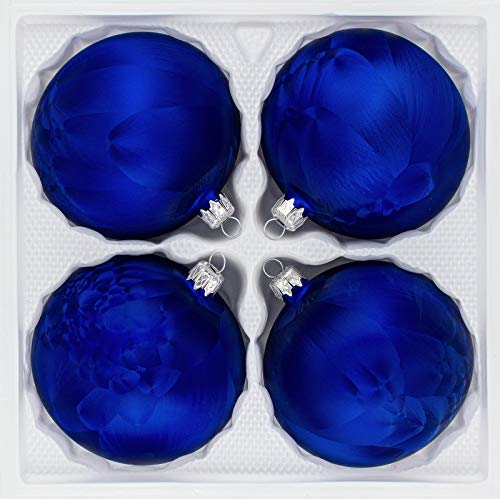 4 TLG. Glas-Weihnachtskugeln Set 8cm Ø in 'Ice Royal Blau Eislack - Christbaumkugeln - 8cm Durchmesser 4 TLG. Glas-Weihnachtskugeln Set 8cm Ø in 'Ice Royal Blau Eislack - Christbaumkugeln - 8cm Durchmesser von Christbaumkugeln-24.de
