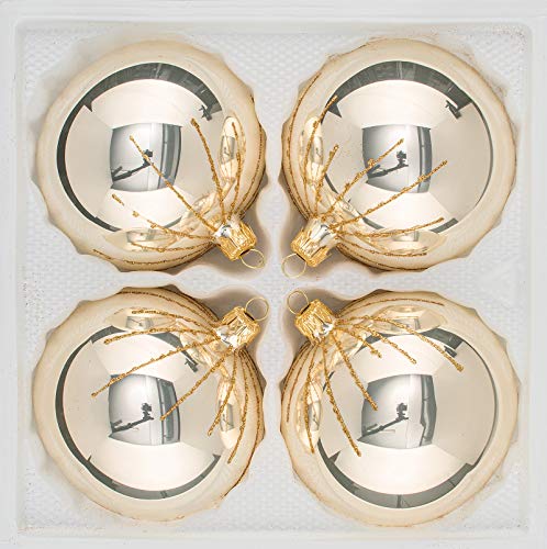 4 TLG. Glas-Weihnachtskugeln Set 8cm Ø in 'Chrom Champagner Gold' Regen - Christbaumkugeln - Weihnachtsschmuck-Christbaumschmuck 8cm Durchmesser 4 TLG. Glas-Weihnachtskugeln Set 8cm Ø in 'Chrom Champagner Gold' Regen - Christbaumkugeln - Weihnachtsschmuck-Christbaumschmuck 8cm Durchmesser von Christbaumkugeln-24.de