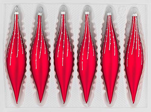 6 TLG. Glas-Zapfen Set in Classic Rot Silber Regen - Christbaumkugeln - Weihnachtsschmuck-Christbaumschmuck 6 TLG. Glas-Zapfen Set in Classic Rot Silber Regen - Christbaumkugeln - Weihnachtsschmuck-Christbaumschmuck von Christbaumkugeln-24.de