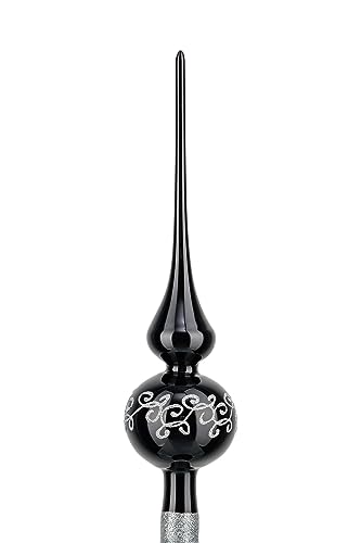 Weihnachtsbaumspitze Groß 35cm in Hochglanz Schwarz Baumspitze Spitze Tannenbaumspitze Christbaumspitze Weihnachtsbaum Christbaum Tannenbaum Christmas Tree Top von XGAGHB