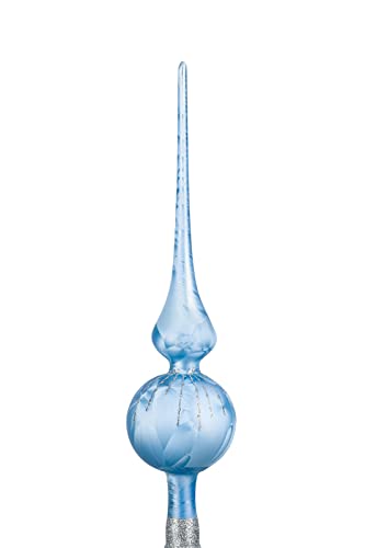 Weihnachtsbaumspitze Groß 35cm in Ice Blau Silber Regen Baumspitze Spitze Tannenbaumspitze Christbaumspitze Weihnachtsbaum Christbaum Tannenbaum Christmas Tree Top NEU von Christbaumkugeln-24.de