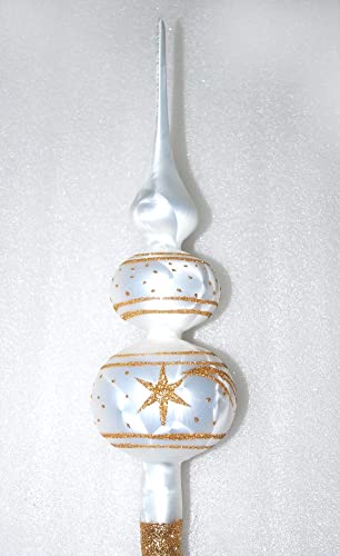 Weihnachtsbaumspitze Groß 35cm in Ice Weiss Gold Komet Baumspitze Spitze Tannenbaumspitze Christbaumspitze Weihnachtsbaum Christbaum Tannenbaum Christmas Tree Top von Christbaumkugeln-24.de