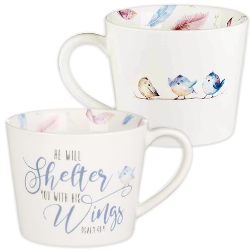 Christian Art Gifts Tasse "He will Shelter You" von Christian Art Gifts