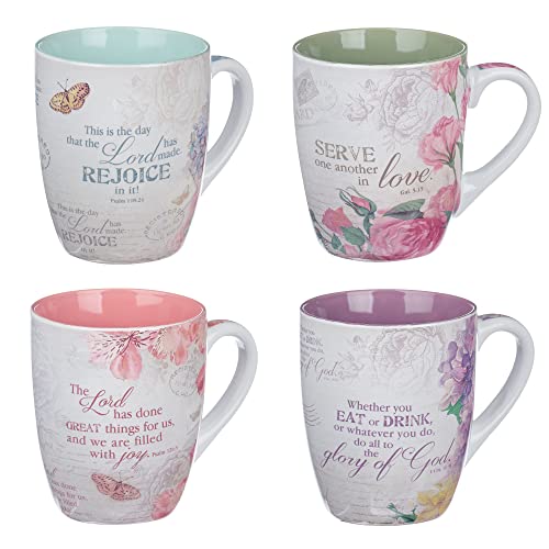 Mug Set 4pc Floral Range von Christian Art Gifts
