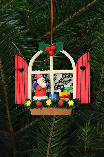 Christbaumschmuck Christbaumschmuck Adventsfenster mit Niko - 7,6x7,0cm - Christian Ulbricht von Christian Ulbricht