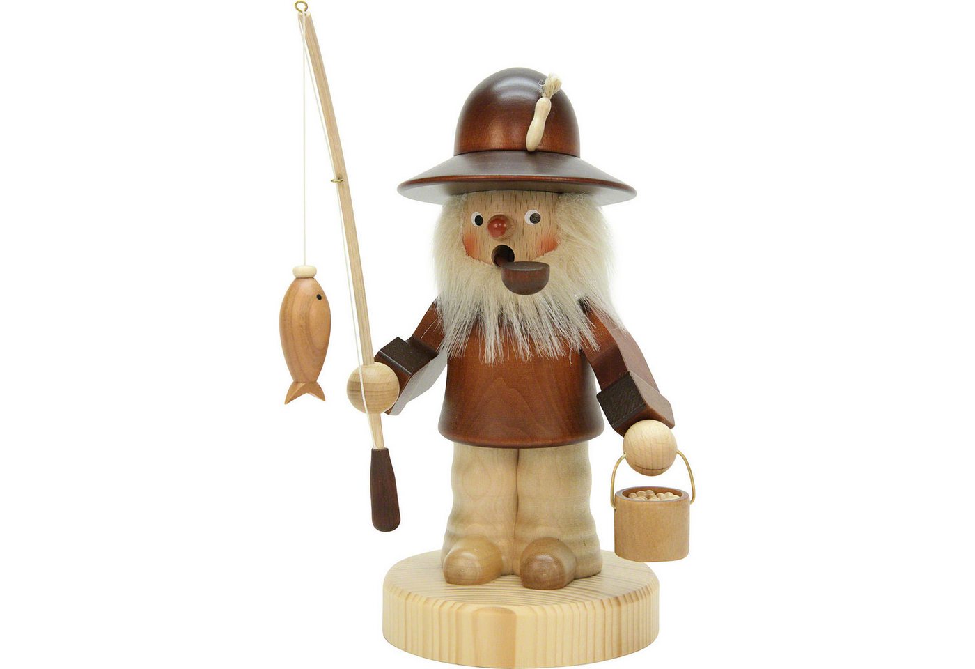 Christian Ulbricht Räuchermännchen Angler natur (20cm) Räuchermann von Christian Ulbricht von Christian Ulbricht