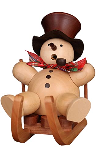Christian Ulbricht Räuchermännchen Schneemann auf Schlitten Natur - 10,5cm - Original Erzgebirge Räuchermann Christian Ulbricht Räuchermännchen Schneemann auf Schlitten Natur - 10,5cm - Original Erzgebirge Räuchermann von Christian Ulbricht