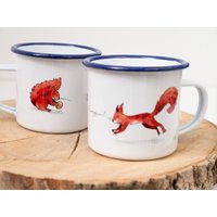 Emaille-Tasse Eichhörnchen, Geschenk Tasse Mit Kindertasse Zum Geburtstag, Personalisierbar von ChristianBobeth