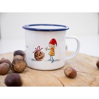 Frühstücks-Tasse Emaille Oder Keramik, Geschenk Tasse Mit Kleinem Wichtel, Kindertasse Zum Weihnachten, Personalisierbar Frühstücks-Tasse Emaille Oder Keramik, Geschenk Tasse Mit Kleinem Wichtel, Kindertasse Zum Weihnachten, Personalisierbar von ChristianBobeth