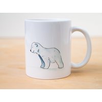 Frühstückstasse, Becher "Moin Kleiner Eisbär", Tasse Mit Niedlicher Eisbär Illustration, Schönes Weihnachtsgeschenk von ChristianBobeth