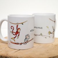 Frühstückstasse, Tasse Mit Affen, Lustiger Kinder-Becher, Personalisierbar von ChristianBobeth