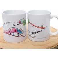 Keramik-Tasse Mit Chamäleons, Geburtstagsgeschenk, Weihnachtsgeschenk, Personalisierbar von ChristianBobeth