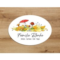 Türschild Mit Name Und Pilzen - Für Kinderzimmer Haustüren Personalisierbar von ChristianBobeth