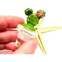 Flaschenverschluss Aus Glas, Mit Handgearb. Glaskaktus, Anfertigung Nach Bestellung, | Flasche-0002 von ChristianeImkamp