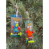 Hugo - Witzige Lustige Vögel Als Glasdekobild Zum Aufhängen Glashänger Glasbild Sonnenfänger Glasfusing Glasvogel Glasvögel Glaskunst von ChristianesGlasArt