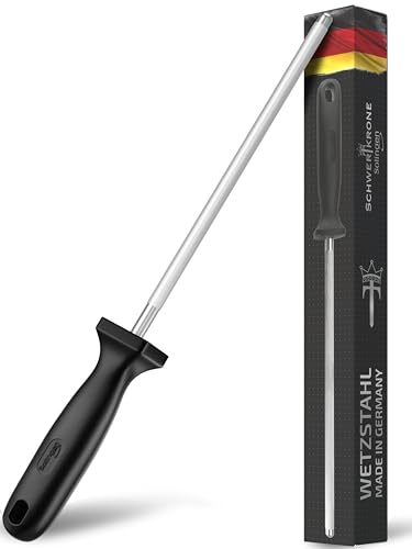 SCHWERTKRONE® Wetzstahl für Messer [MADE IN SOLINGEN - GERMANY] - Messerschärfer Stab - Wetzstab Messerstahl - Messerschärfer Knife Sharpener - Höchste Qualtiät für Profis (Chrom Vanadium) - 34cm von Schwertkrone
