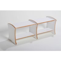 Schuhbank Dorothea Zweisitzig Mit Zwei Schuhfächern in Holz Weiss Ein Tolles Geschenk Für Den Geburtstag Möbel von ChristiansHolzladen