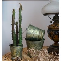 Pflanztopf Blumentopf Behälter Übertopf Kräutertopf Utensilienbehälter Vintage von ChristinaHomeFlair