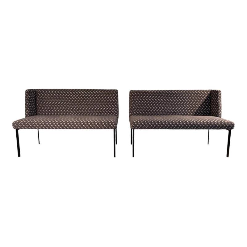 2er Set Bank Juna Stoff Diamante Grigio Grau Fuß Stahl Schwarz Gepulvert von Christine Kröncke