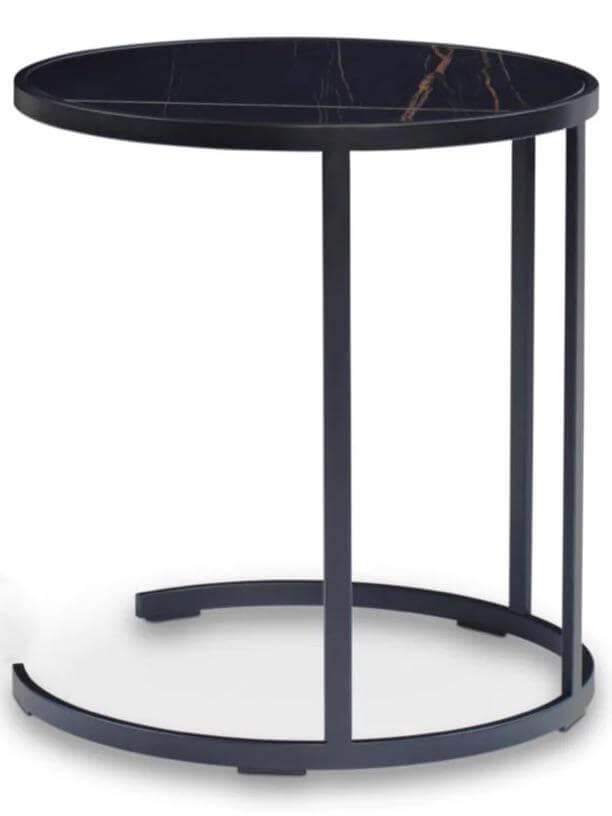 Beistelltisch 45 1 Marmor Sahara Noir Schwarz Metallgestell Matt Schwarz Beistelltisch 45 1 Marmor Sahara Noir Schwarz Metallgestell Matt Schwarz von Christine Kröncke
