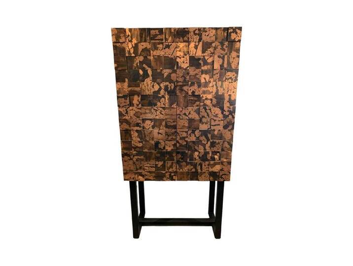 Christine Kröncke Standvitrine Barschrank Shape 40 Cuivre Quadrat Kupfer Oxidiert Patiniert von Christine-Kröncke
