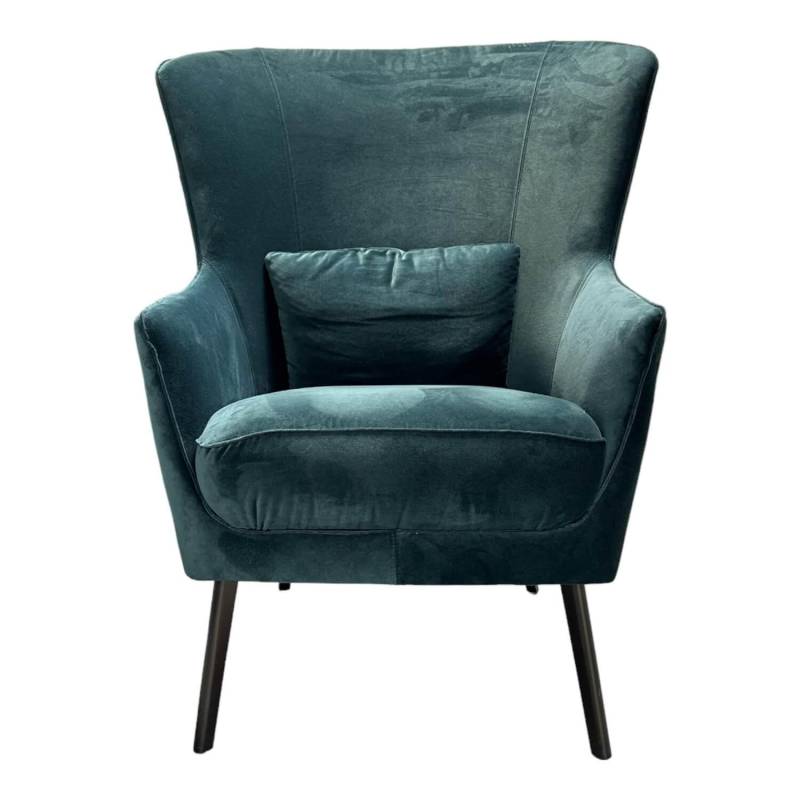Sessel Lilou Stoff Allure Velvet Forest 085 Grün Gestell Metall Rauchbraun Mit R... von Christine Kröncke