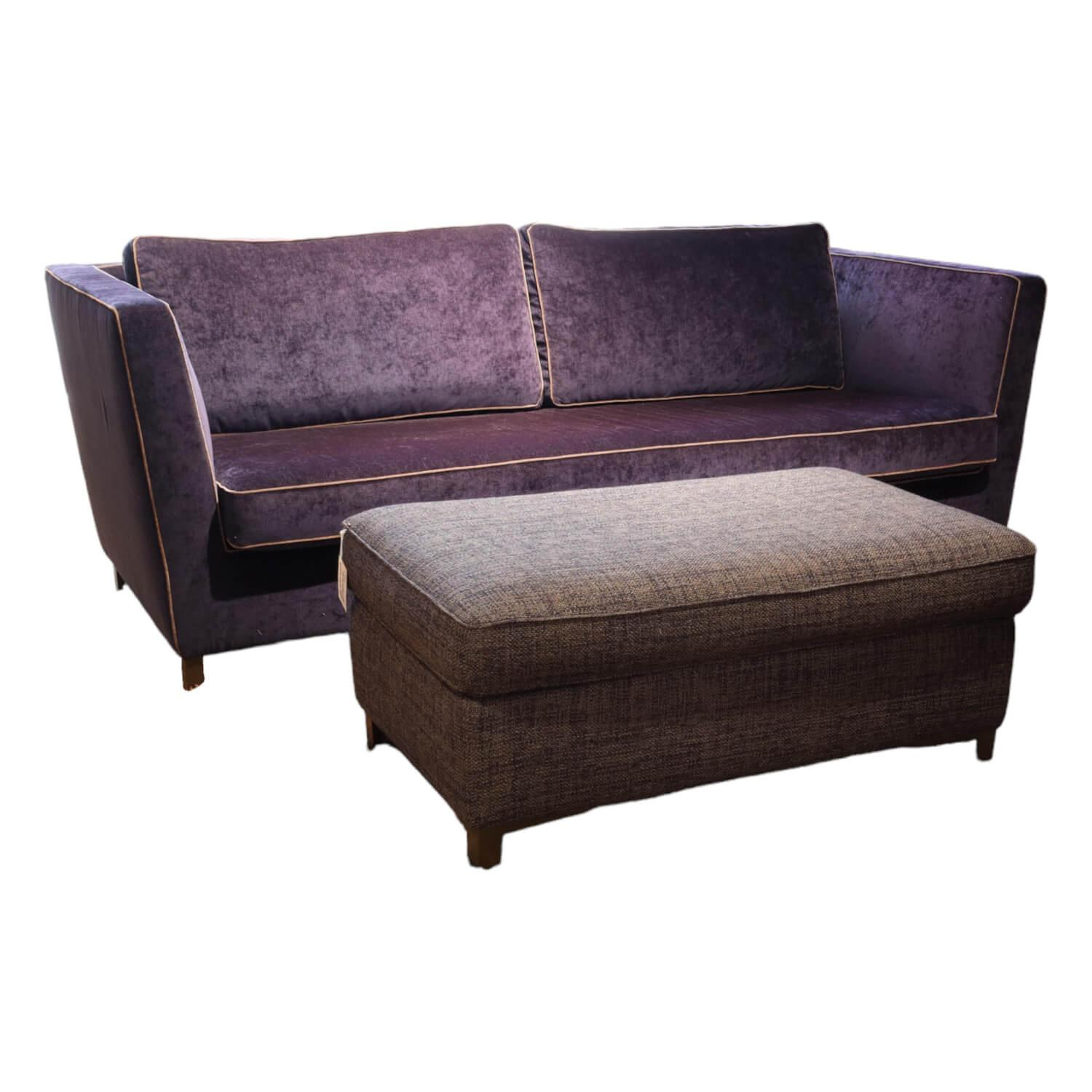 Sofa Hailey Stoff Eloy 052 Navy Blue Violett Gestell Metall 15 Rauchbraun Hocker... von Christine Kröncke